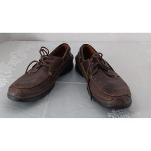 Timberland Shoes Mens 8.5 M 3 Eye Boat Brown Leather Round Toe Lace Up Classic